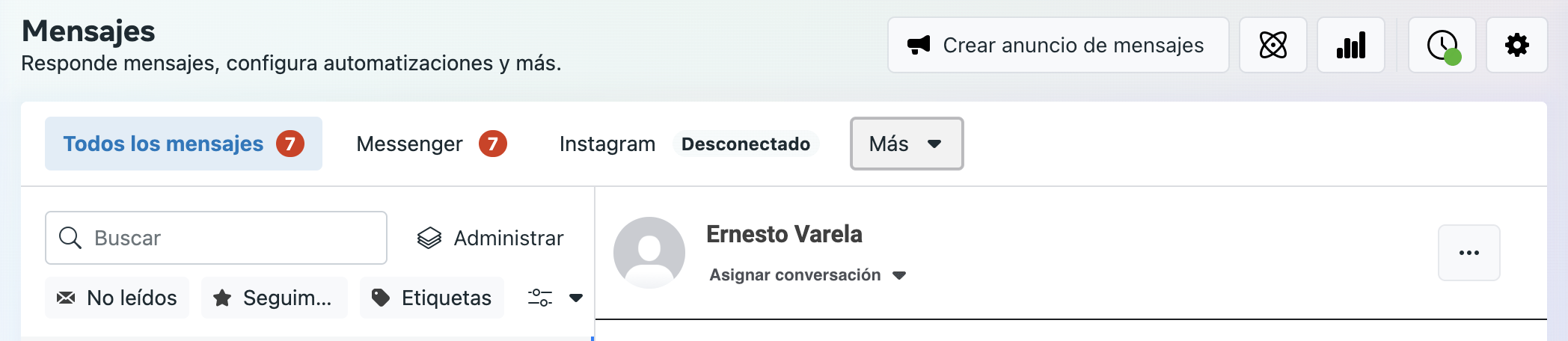 Meta Business suite Más